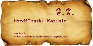 Horánszky Kazimir névjegykártya